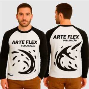 CAMISA RAGLAN MASCULINA MANGAS LONGA